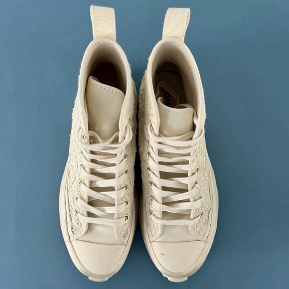 Converse Run Star Hike Daisy Cord Egret Lace Up Platform Sneakers - Picture 8 of 10